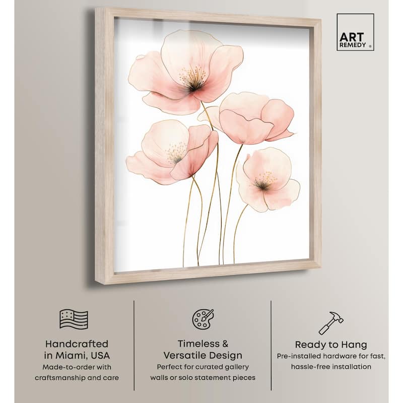 Pink Petal light Shadowbox by Art Remedy