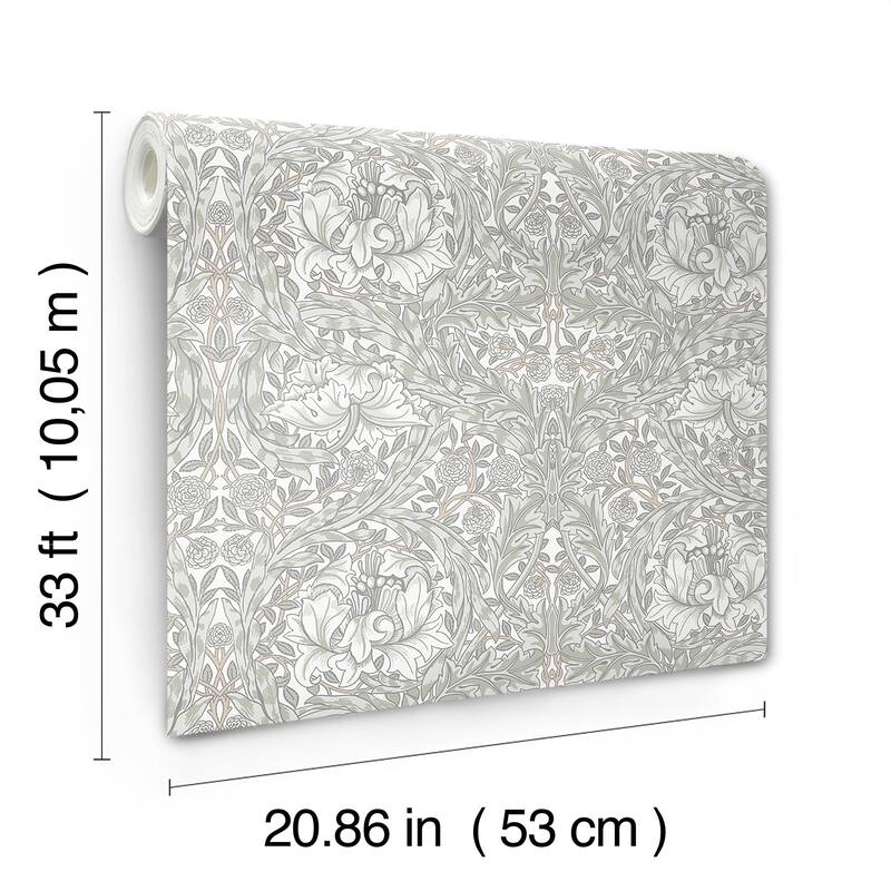 A-Street Prints African Marigold White Floral Wallpaper