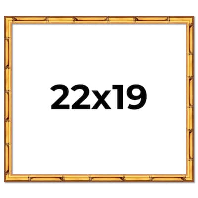 22x19 Frame Gold Bamboo Picture Frame Modern Photo Frame Includes UV Acrylic Shatter Guard Front Acid Free Foam Backing Board