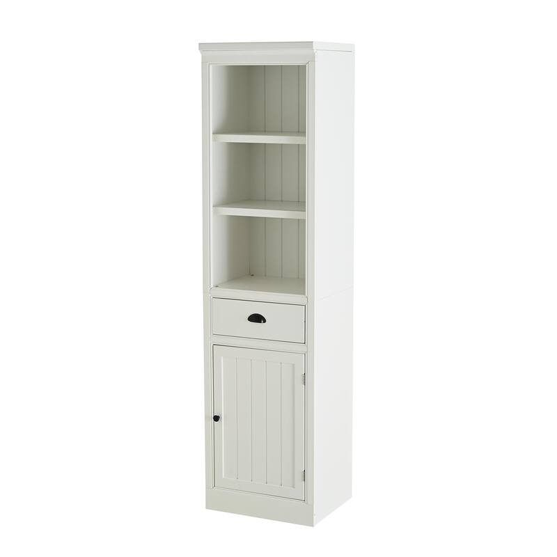 75" Wood Display Shelf with Drawer, Freestanding Book Display Cabinet Curio Storage Cabinet for Living Room, Office