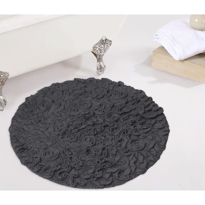 Bell Flower Bathroom Rug, Cotton Soft, Water Absorbent Bath Rug, Non Slip Shower Rug Machine Washable 30" Round