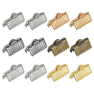 240Pcs Ribbon Crimp Clamp Ends 16mm Cord End Clasp For DIY Craft 6