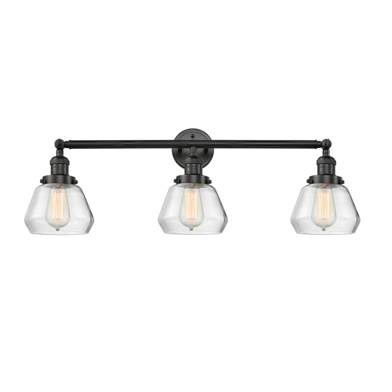 Innovations Lighting Fulton 3 Light 30" Wide Bathroom Vanity Light - Matte Black / Clear