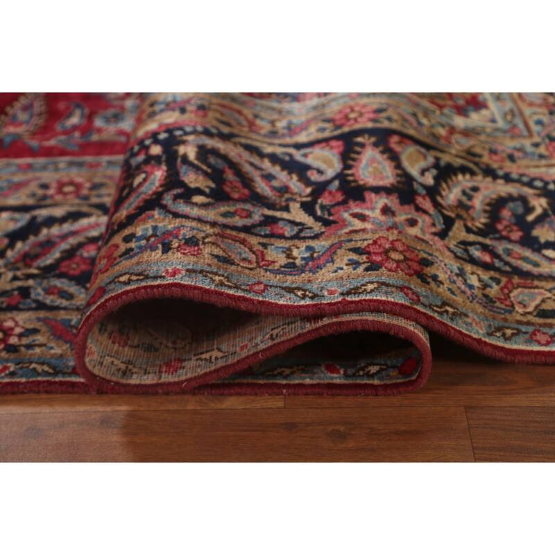 Vegetable Dye Yazd Persian Antique Area Rug Handmade Wool Carpet - 7'10"x 11'10"