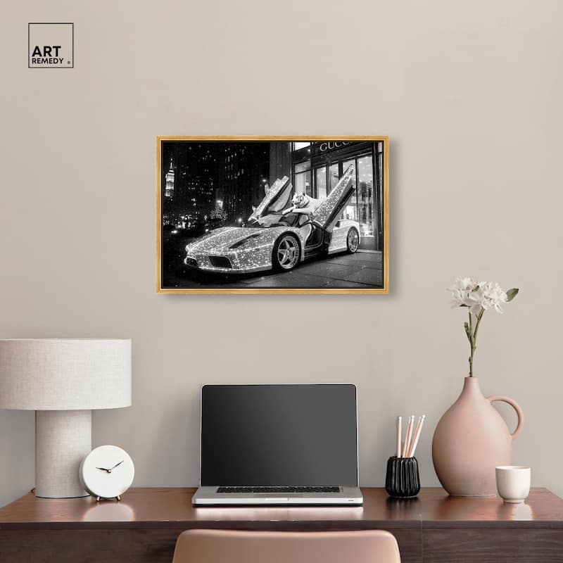 Glistening Tiger and Car Canvas by Art Remedy