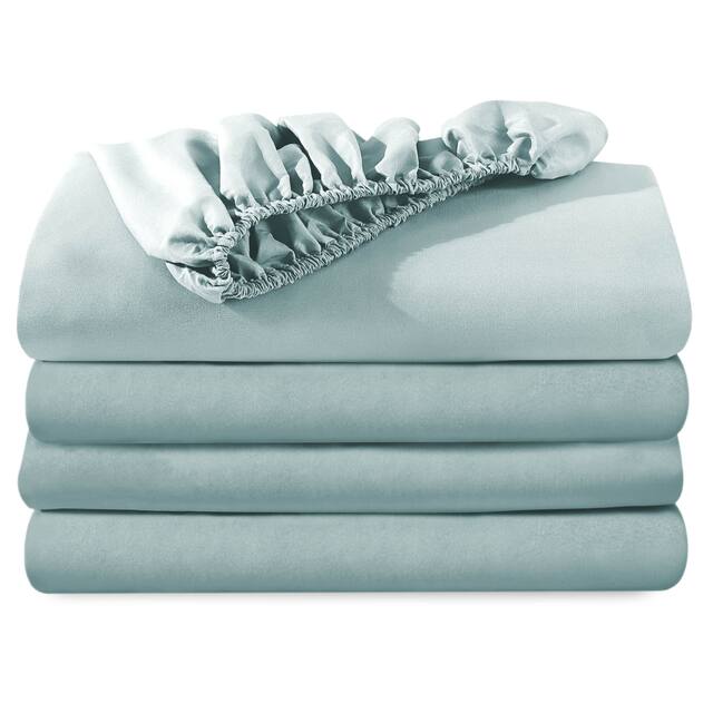 Bare Home 2-Pack Microfiber Fitted Bottom Sheets Deep Pocket