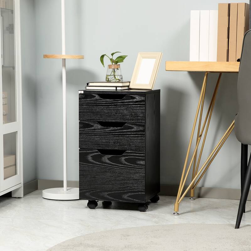 3-Drawer Office Storage Cabinet with Wheels
