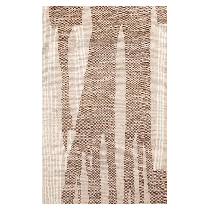 ECARPETGALLERY Hand-knotted Tangier Brown Wool Rug - 5'0 x 8'0