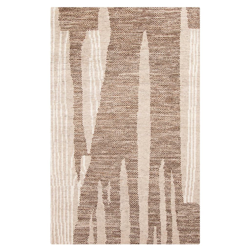 ECARPETGALLERY Hand-knotted Tangier Brown Wool Rug - 5'0 x 8'0
