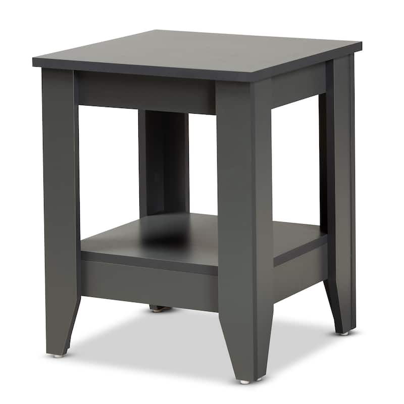 Audra Modern and Contemporary Grey Finished Wood Living Room End Table - Grey