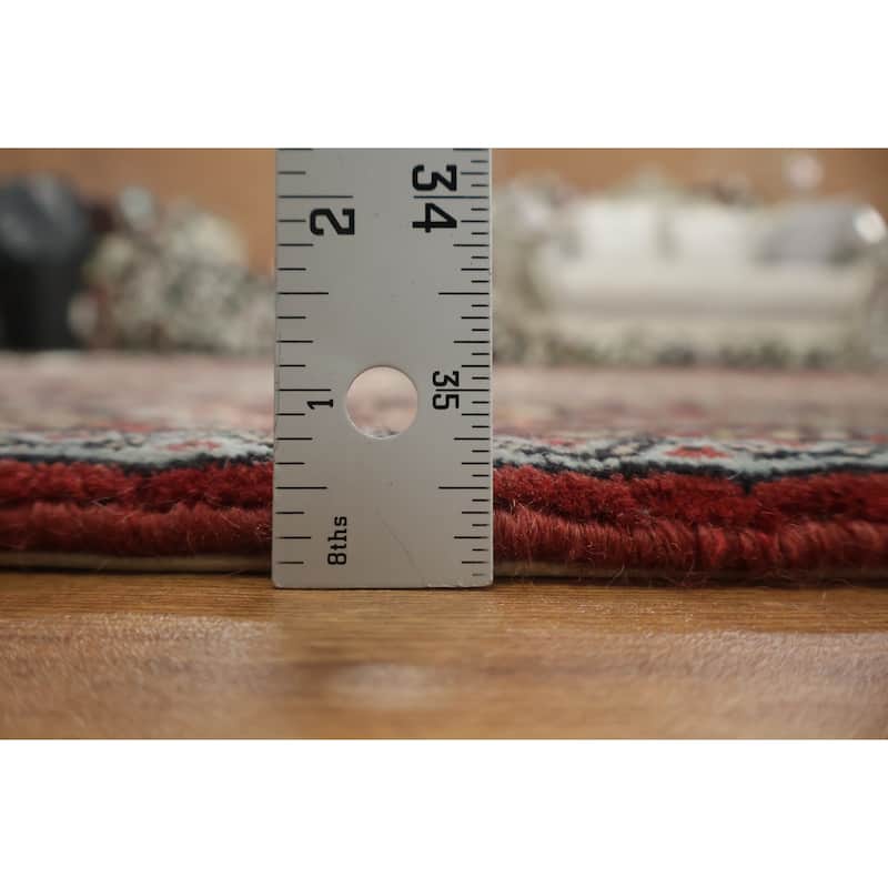 Hand Knotted Oriental 100% Wool Carpet Traditional Geometric Red Bidjar Area Rug - 9' 10'' X 6' 6''