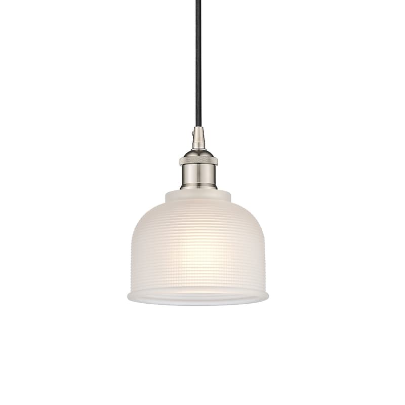 Innovations Lighting 616-1P-9-6 Dayton Pendant Dayton 6" Wide Mini - Polished Nickel / White