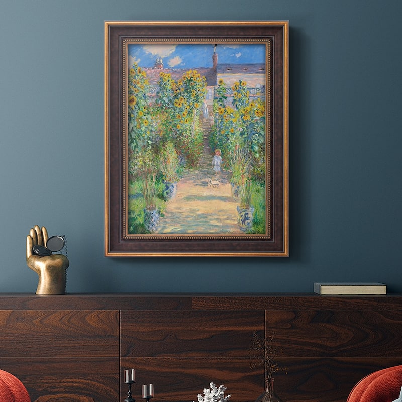 The Artist's Garden at Vetheuil  Premium Framed Canvas- Ready to Hang
