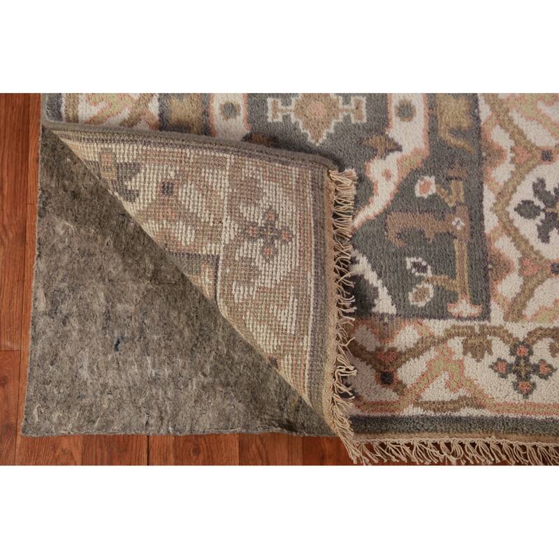 Gray Oushak Oriental Runner Rug Transitional Handmade Wool Carpet - 2'7" x 9'11"