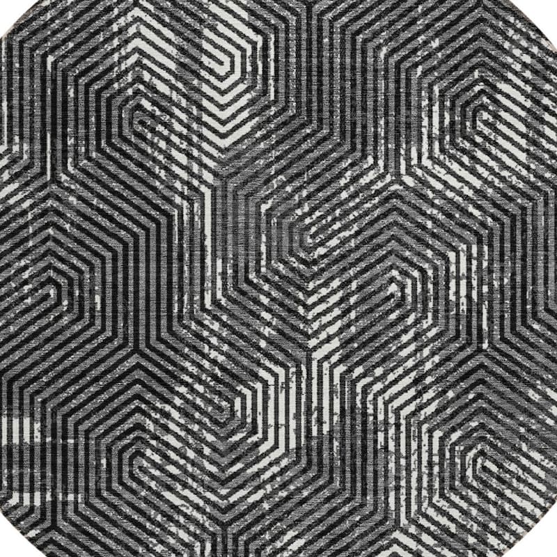 HomeRoots Geometric Transitional Rectangle Outdoor Rug
