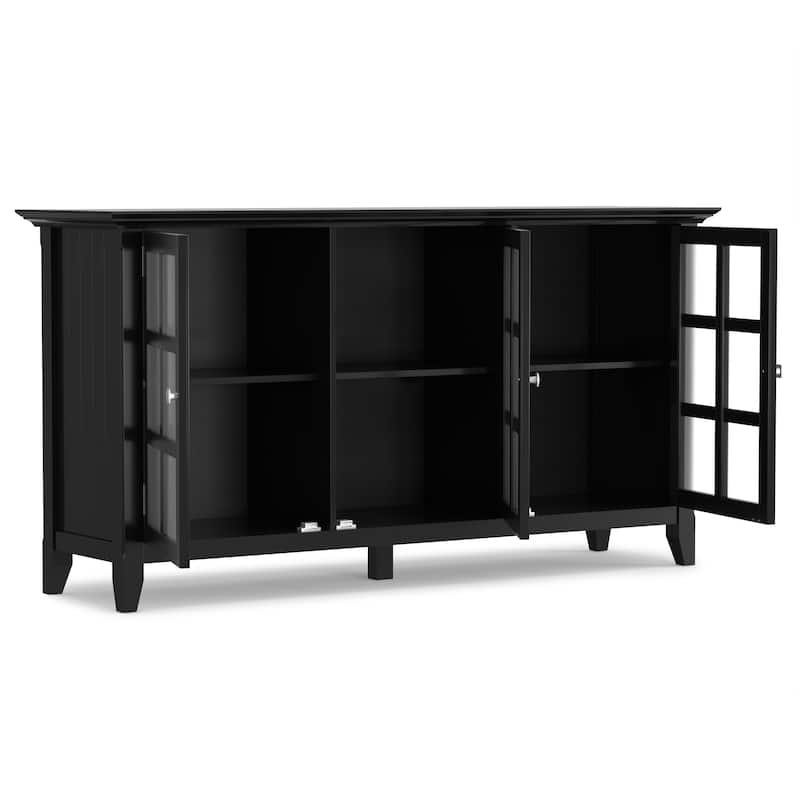 WYNDENHALL Normandy SOLID WOOD 62 inch Wide Transitional Wide Storage Cabinet - 62"w x 18"d x 34" h