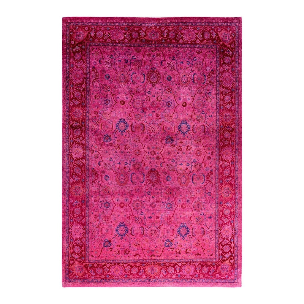 Contemporary Overdyed Wool Hand Knotted Area Rug - 6' 3" x 9' 2"