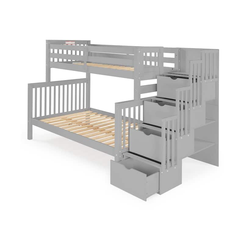 Taylor & Olive Trillium Twin over Full Stairway Bunk Bed