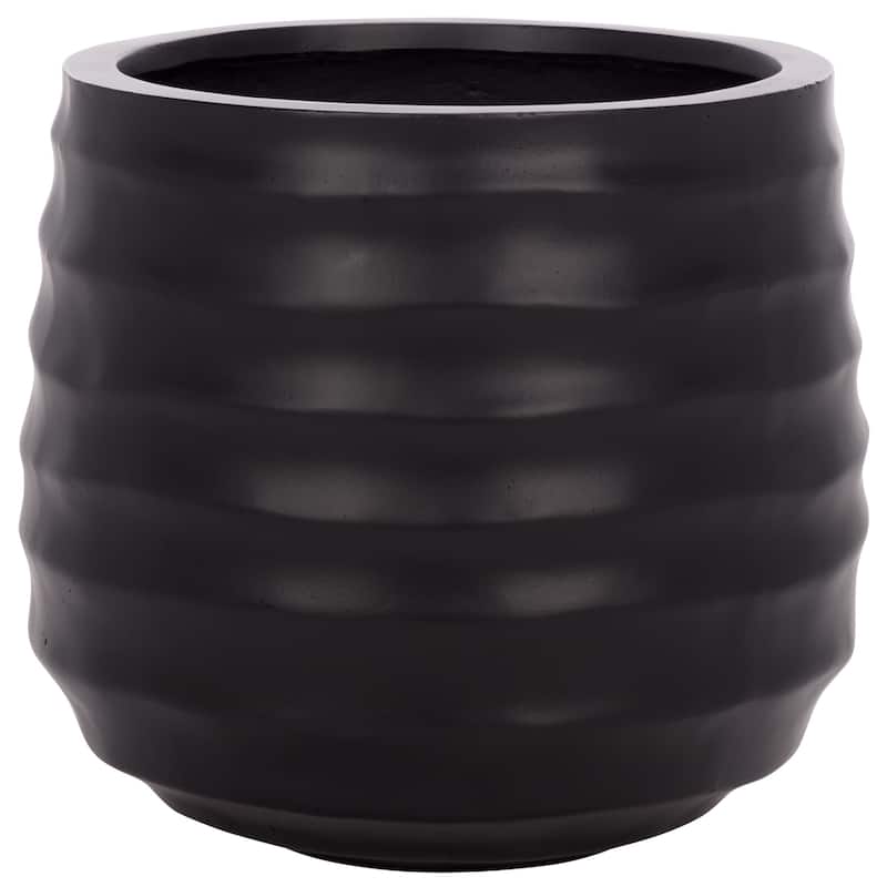 SAFAVIEH Outdoor Living Marta Planter Pot - 16"W x 16"D x 14"H - Black