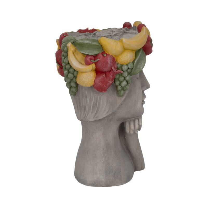 Unique Bust Style Resin Planter or Flower Pot with Crown Detail