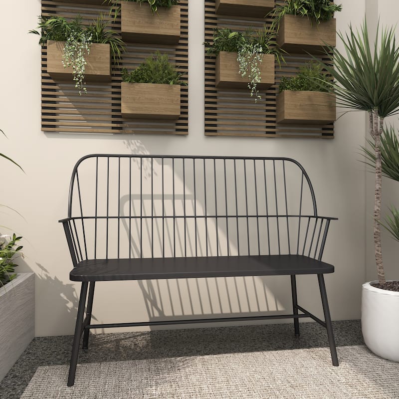 Iron Traditional Outdoor Bench 38 x 48 x 19