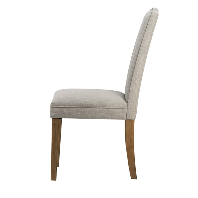 Arched Back With Nail Head Wooden Dining Chairs 39.5" Gray Brown 2Ct