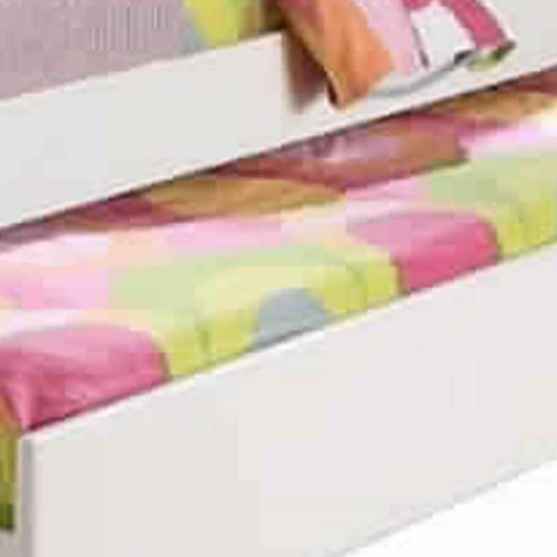 Stylish Twin Bed With Trundle,White