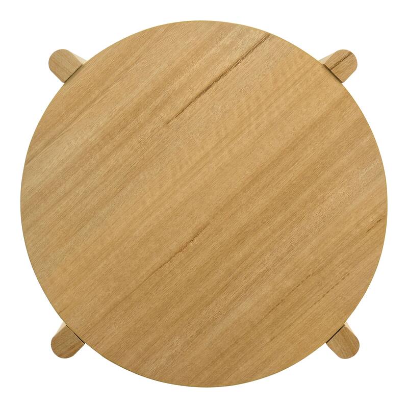 Furniture of America Rovion 2-Piece Round Wood Coffee Table Set with Open Bottom Shelf