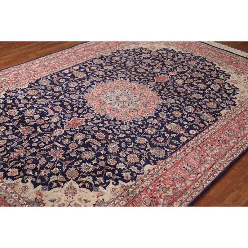 Vegetable Dye Floral Kashan Chinese Area Rug Hand-Knotted Wool Carpet - 6'0"x 9'2"
