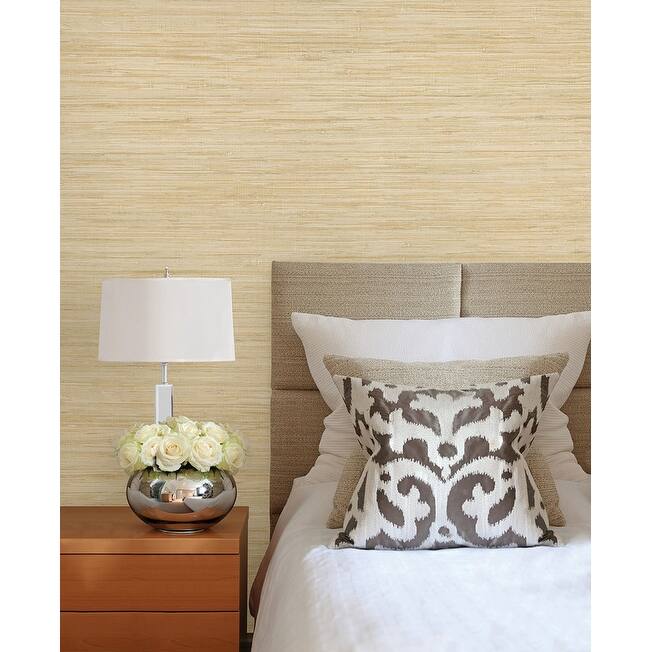 Advantage Martina Fog Grasscloth Wallpaper - 36in x 288in x 16.025in