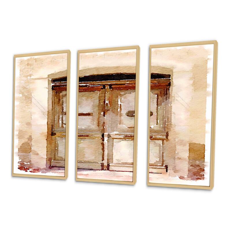 Designart "Sketch Of Old Europe Street VIII" French Country Framed Wall