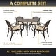 preview thumbnail 8 of 9, Kinger Home Harmon 5-Piece Cast Aluminum Outdoor Dining with Cushions - 41-Inch