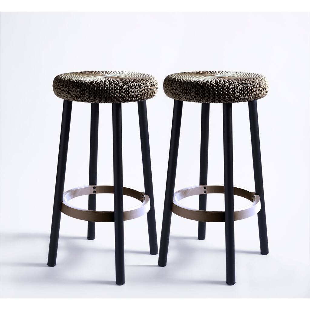 Keter Cozy Knit Bar Stools, Set of 2