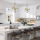 preview thumbnail 8 of 10, Rella Modern Farmhouse Urn 12 inch Pendant Teardrop Glass Kitchen Island Chandelier Adjustable Lights