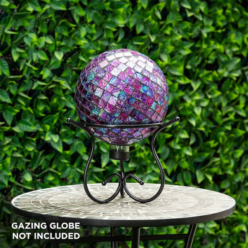 Alpine Corporation 9" Tall Indoor/Outdoor Metal Gazing Globe Display Stand