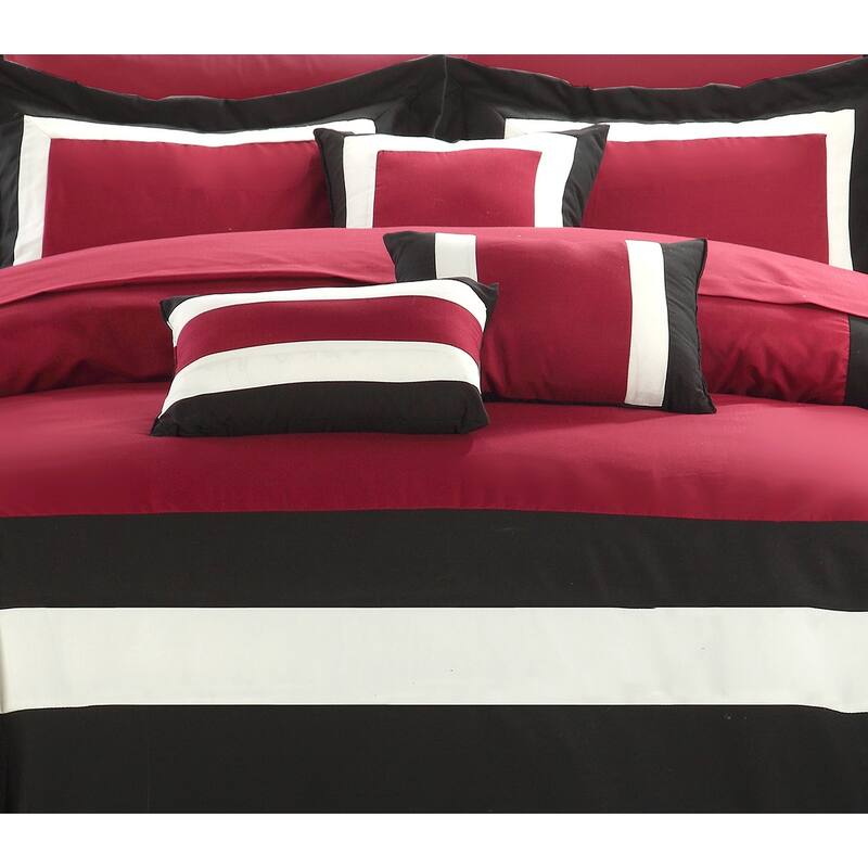 Copper Grove Minesing 10-pc. Red, White, and Black Bed-in-a-Bag Set