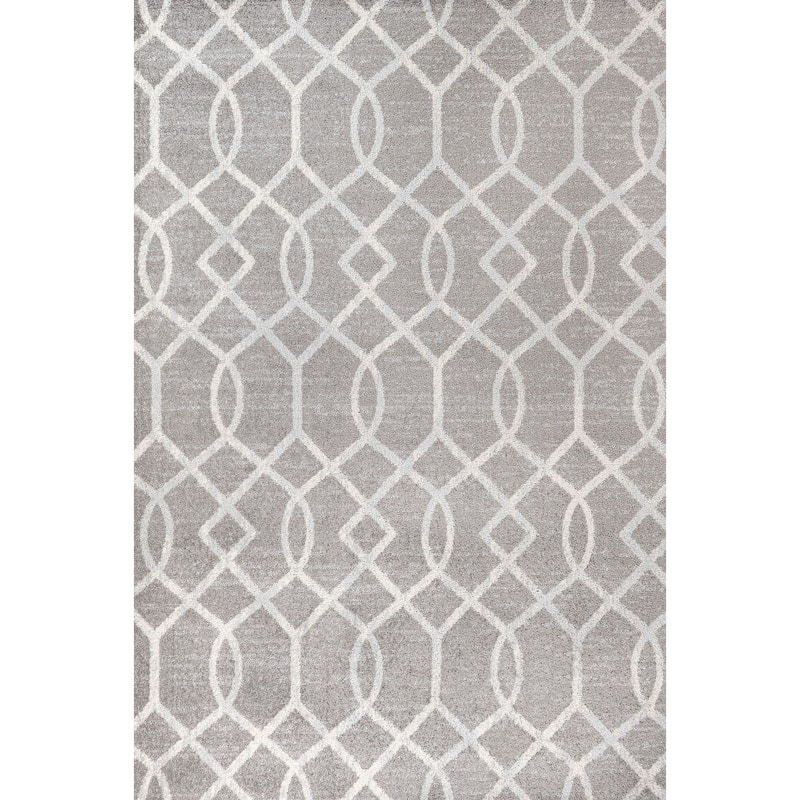 JONATHAN Y Moroccan Ogee Fretwork Area Rug - 5 X 8 - Drak Gray/Cream