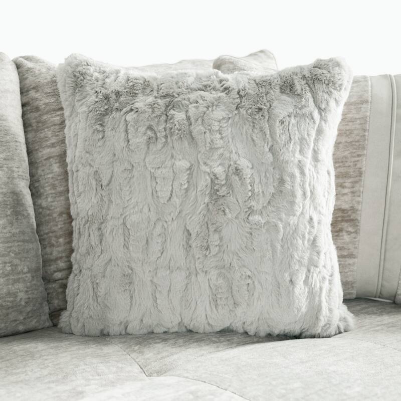 Furniture of America Rilsa USA Made 3-Seater Grey Upholstered Sofa with Pillows