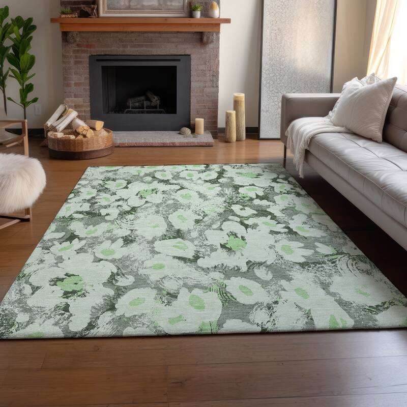 Premium Washable Super Soft Contemporary Floral Mayfield Rug