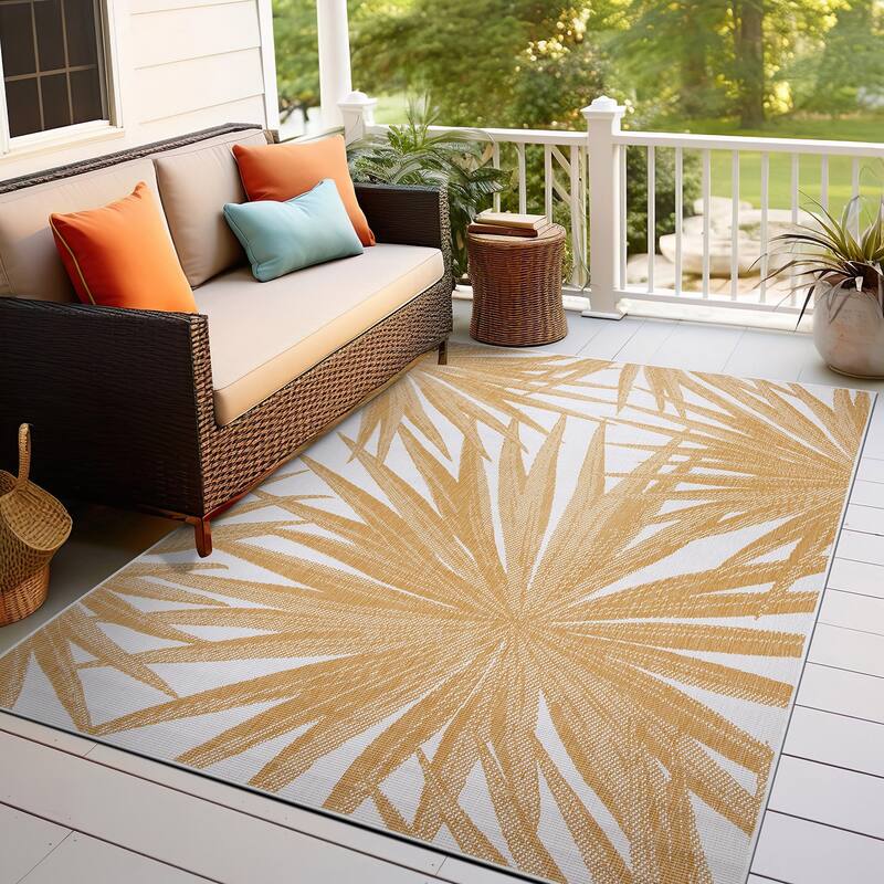 World Rug Gallery Tropical Nature Inspired Indoor/Outdoor Area Rug