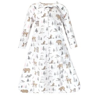 Hudson Baby Infant Girl Long Sleeve Cotton Jersey Sleeping Bag, Winter Forest