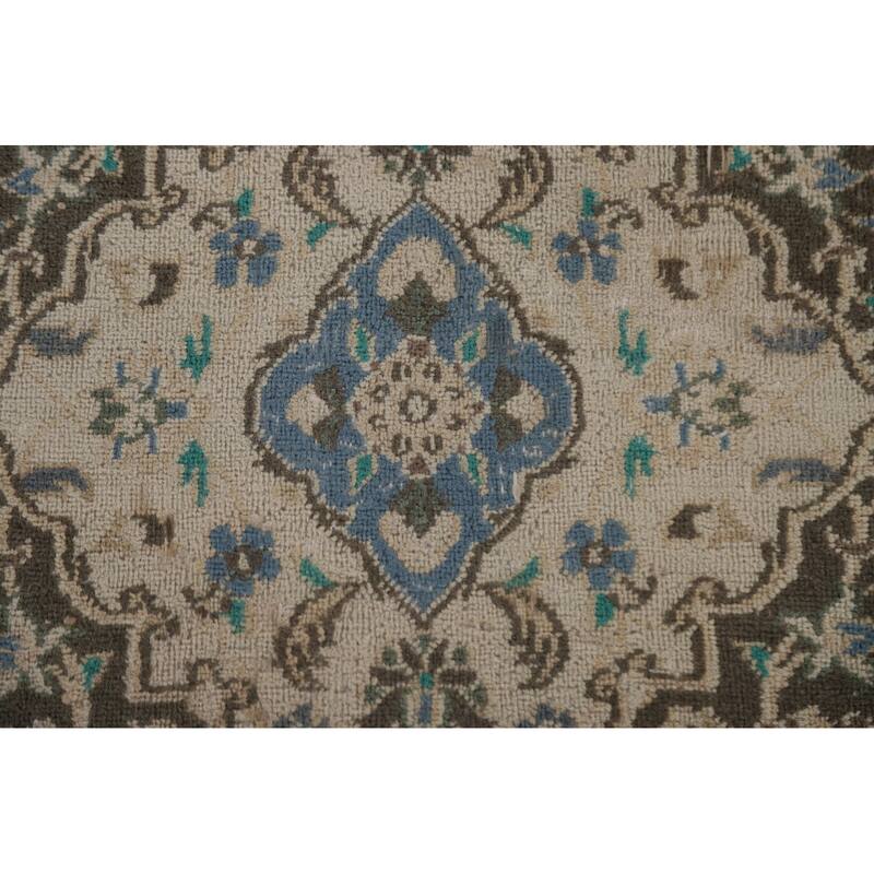 Hand Knotted Oriental 100% Wool Carpet Traditional Floral Peach Mashad Area Rug - 12' 4'' X 9' 5''
