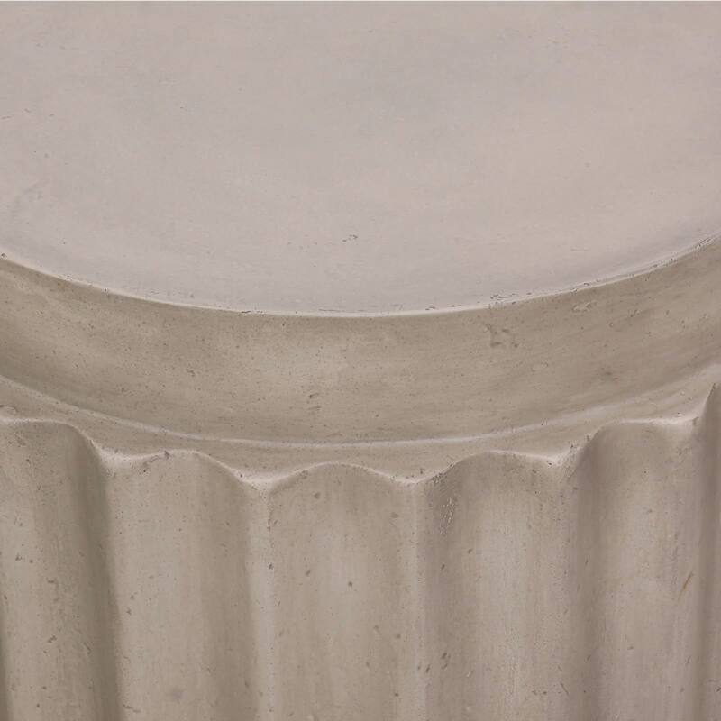 Round Accent End Table TerraFab for Outdoor Patio Garden Indoor Home