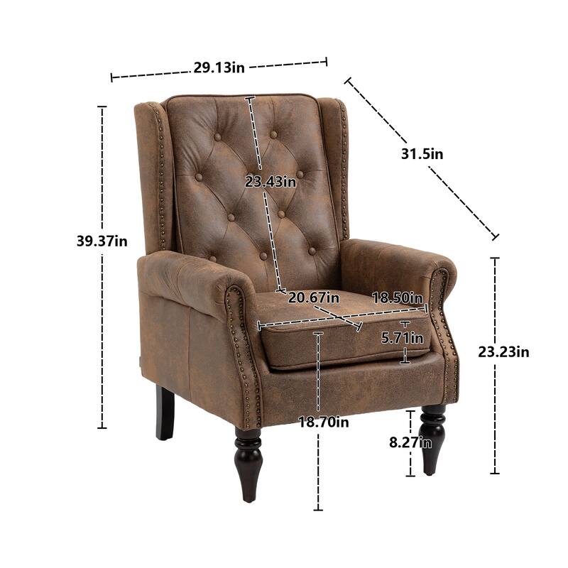 Modern PU Accent Chair Lounge Chair with Sturdy Wood Frame