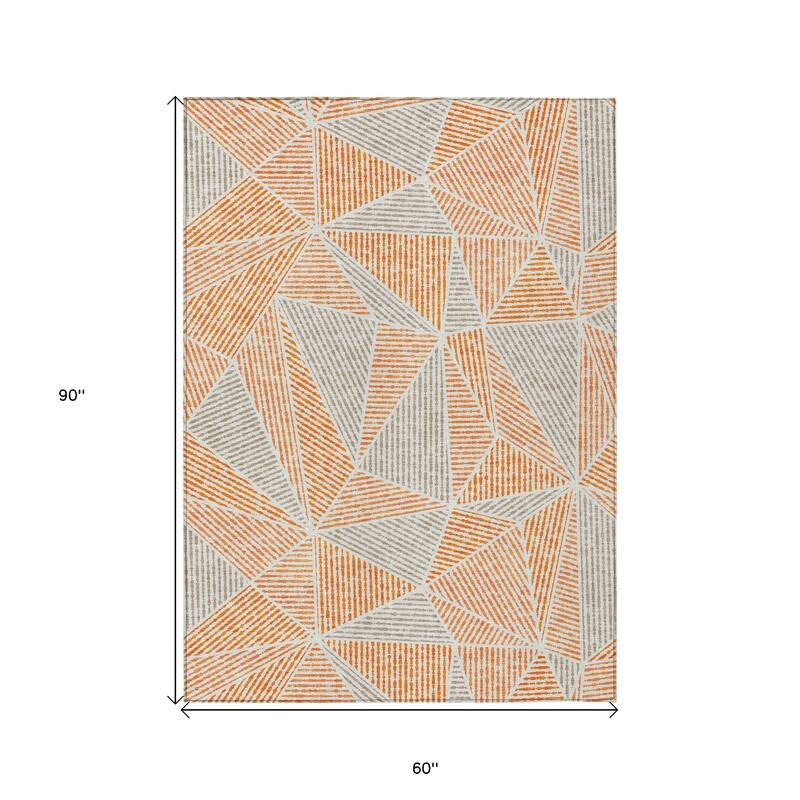 HomeRoots Geometric Transitional Rectangle Outdoor Rug