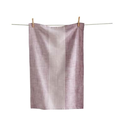 Baha Stripe Dishtowel Lavender Kitchen Towel Cotton Machine Washable 18 x 27 inch