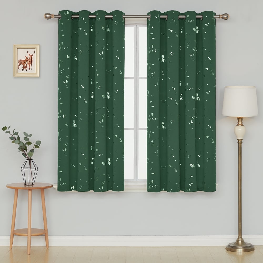 Deconovo Silver Spot 52 Width Curtain Panel Pair (2 Panel)