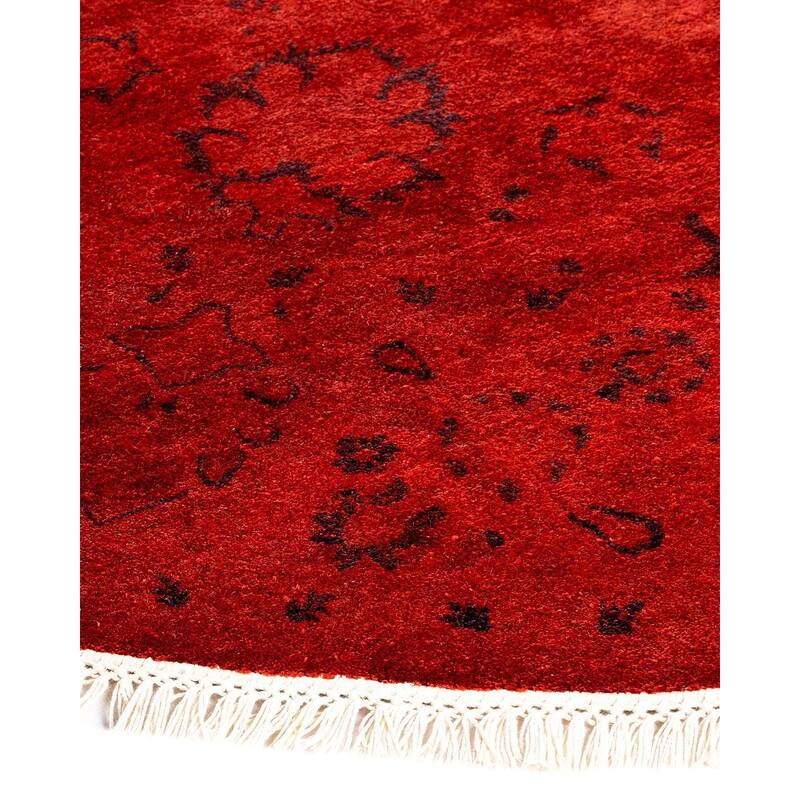 Fine Vibrance, One-of-a-Kind Hand-Knotted Area Rug - Orange, 6' 1" x 6' 1" - 6' 1" x 6' 1"