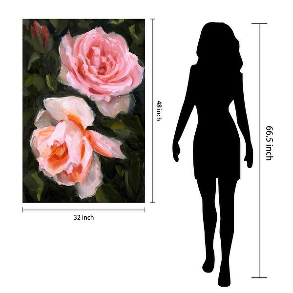 dimension image slide 5 of 6, Empire Art Direct Ethereal Roses I Printed Tempered Glass Wall Art
