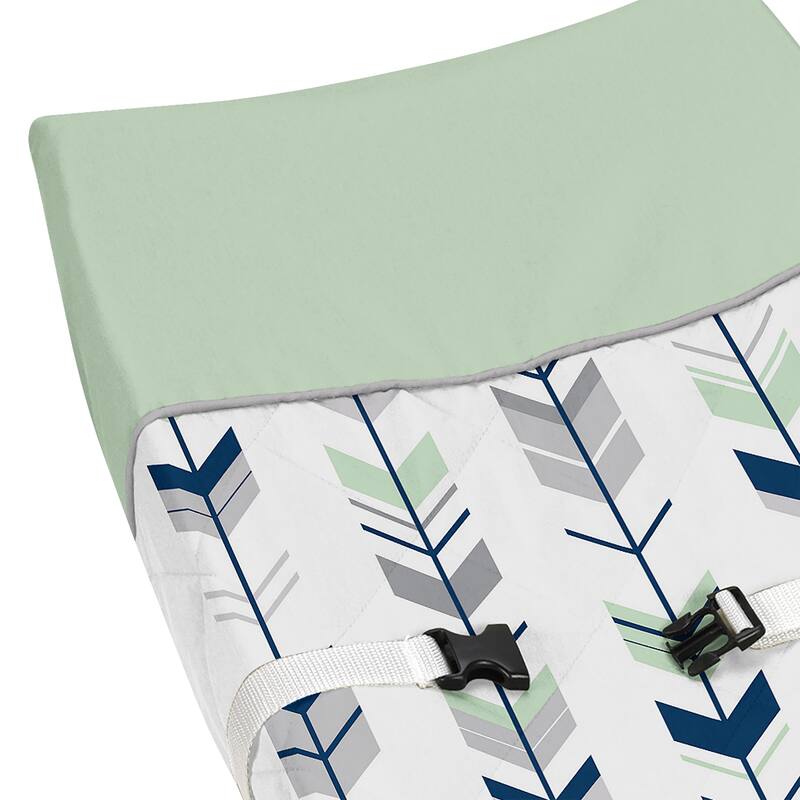 Sweet Jojo Designs Mod Arrow Grey/Mint Microfiber Changing Pad Cover